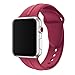 HUANLONG Watch Band 38mm 40mm 42mm 44mm, Soft Silicone Sport Style Iwatch Wristband Compatible for iWatch Strap Series 1/2/3/4(Rose Red 38mm S/M)