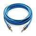 PlugLug - 3.5mm 8 FT Premium Auxiliary Audio Cable (Blue) - Male to Male for Headphones, iPods, iPhones, iPads, Home / Car Stereos and More
