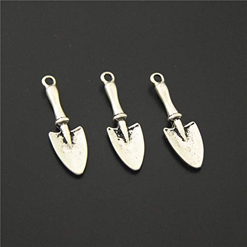 Autumn Water 10pcs Antiqued Silver Trowel Shovel Charms Gardening Tools Pendants for DIY Jewelry Making Findings
