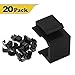 VCE 20-Pack Blank Keystone Jack Inserts for Wallplate- Black primary