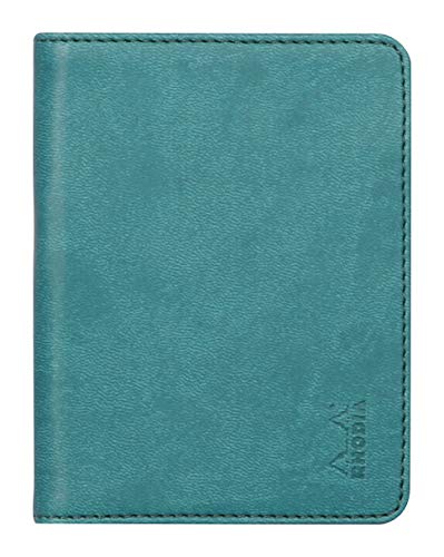 RHODIA 211004C - Notebook and Document Holder Rhodiarama N°11 Peacock - for Notepads or Notebooks of A7 Format (7.4 x 10.5 cm) - Premium Italian Faux Leather - Rhodiarama Collection