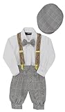 G284 Boys Vintage Knickers Outfit Suspenders (Large/12-18 Months, Black/White)