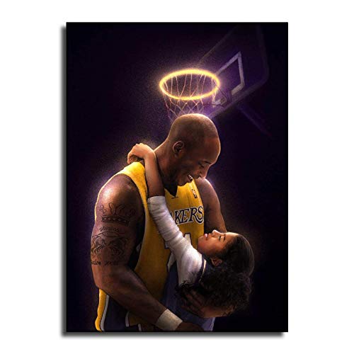 kobe bryant and gigi poster Picture Canvas Wall Art Bedroom Basketball Player Sports Painting Print (No frame,24x36inch)