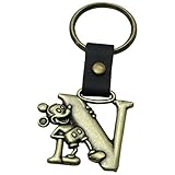 Mickey Mouse Letter N Brass Key Chain