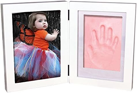 Yoolove Handprint &amp; Footprint Frame, Baby Photo Frame Keepsake Clay Kits，Perfect for Baby Gift Set (Pink 2)