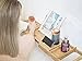 FAONIE Home and Spa Bamboo Bathtub Caddy and Tray Expandable Non-Slip Wooden Bath Tray Securely Holds Drinks, Book/Tablet, Accessories, Phone
