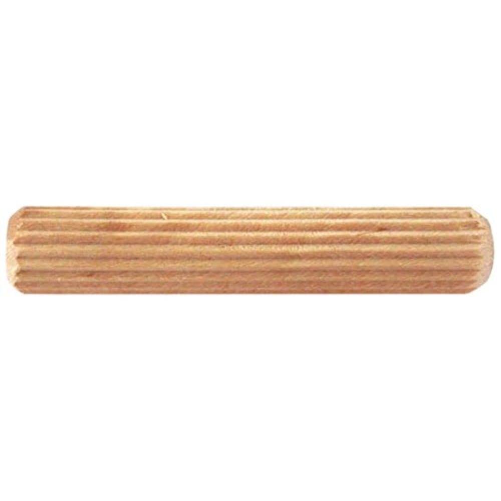 Merriway BH02467 (50 Pcs) Fluted Wooden Dowel, M6 x 30 (1/4 inch x 1.1/4 inch) - Pack of 50 Pieces, Brown