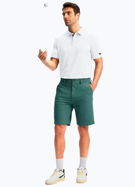 OBLA MEN’S GOLF SHIRT SHORT SLEEVE MOISTURE WICKING SOLID PERFORMANCE DRY FIT COLLARED GOLF POLO SHIRTS FOR MEN TENNIS WORK(A WHITE_XXXL)