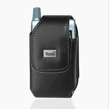 Leather Pouch Protective Carrying Cell Phone Case for Casio Hitachi Brigade C741 / HTC Touch Pro HTC Touch Pro2 / Motorola Brute i680 Krave ZN4 Quantico V840 / W845 / NOKIA N75 / PANTECH C740 (Matrix) / SANYO PRO700 / SHARP TM150 / SIEMENS CF62 / PALM TREO 650 680 / KYOCERA KX2 KX5 - Black