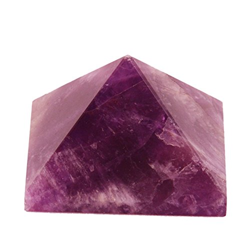 Purpledip Amethyst Gem Stone Pyramid: Hand Polished Authentic Natural Healing Rock For Vaastu Feng Shui Positive Energy (10975)