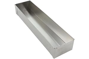 PETiB for Stainless Steel Cheesecake Baking Tray for Tiramisu Mousse Cake - 40.3 x 10 x 6.5 cm Long Rectangular Pan, Oven-Saf