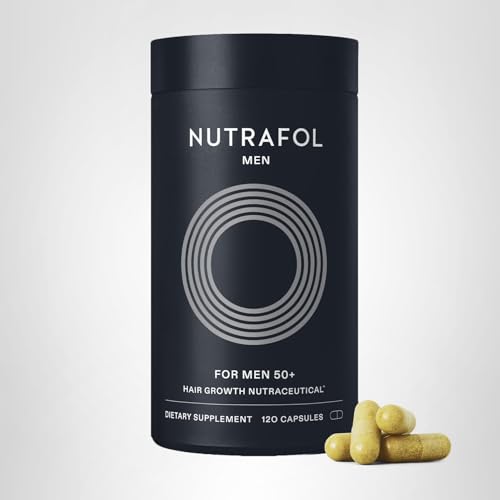 Nutrafol Men 50+ Hair Growth Supplements, Clinically Tested for Visibly Thicker Hair and Scalp Coverage, #1 Dermatologist-Recommended Hair Growth Supplement Brand - 1 Month Supply