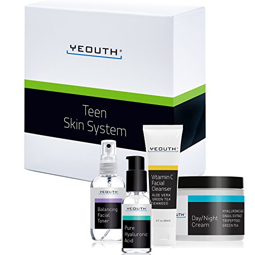 YEOUTH Teen Skin Kit Starter Set - Anti Aging Beauty Essentials - Vitamin C Facial Cleanser - Balancing Facial Toner for Face - Pure Hyaluronic Acid Serum - Day and Night Snail Cream Moisturizer - Thumbnail 4