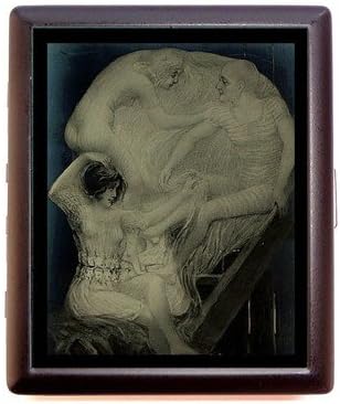 Skull Illusion Metamorphic Women Man Business Card Id Wallet Cigarette Case