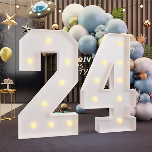 imprsv 2024 Light Up Numbers, 2024 Marquee Numbers 3 Feet Tall, Graduation Decorations Class of 2024, Party Supplies Decor for Kindergarten Preschool High School Wedding Prom