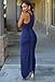Cfanny Women's Knotted Front Slit Cocktail Dress,Blue,Small