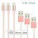 Apple Lightning Cable, Sunskey Lightning to USB Charging Cord, Date Transfer and Syncing Cable for IPhone 7/ 7 Plus/ 6s Plus/6s/6/6 Plus/5/5s ,IPad Mini,Mini2,IPad 5,IPod 7 (3.3FT 3Packs-Rose Gold)