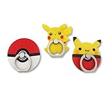 Finex Set of 3 Pikachu Pokeball 2-in-1 Mobile Cell Smart Phone Kickstand Finger Ring and Holder Stand Grip Cute 360 Degree Rotating Ring for iPhone Samsung Android Smartphone Case - Random