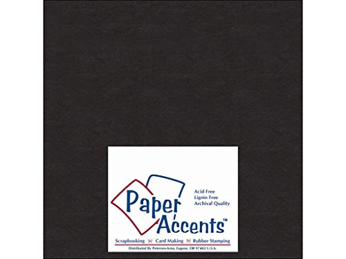 Accent Design Paper Accents ADP808-25.127CB 1X Heavy 50 Point 8" x 8" Black Chipboard Card Stock