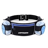 Running Belt, URPOWER® Multifunctional Zipper Pockets Water Resistant Waist Bag, Water Bottle (Two Bottles Included) Waist Pack for Running Hiking Cycling Climbing Camping Travel Compatible with iPhone 6S 6S Plus 6 6S 5 5S 5C 4S,Samsung Galaxy S6 Edge,S6 S5 S4 S3 and Other Smartphones