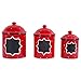 DII Ceramic Farmhouse Chic Polka-Dot Kitchen Canister/Container Organize Your Kitchen, Countertops, Cupboards or Pantry, Large, Red (5606)