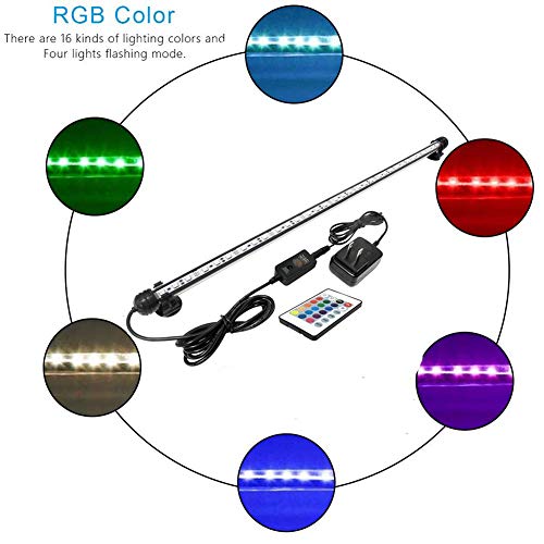 toyuto Fish Aquarium Tank Light - Aquarium Background Light,Wireless Remote Control,RGB Colored Changing, Underwater Submersible LED Light (14 Inches)