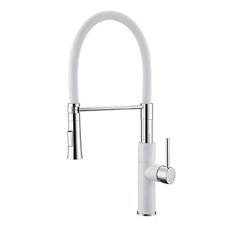 Bathroom Sink Taps Faucet White Retractable Pull Household Kitchen