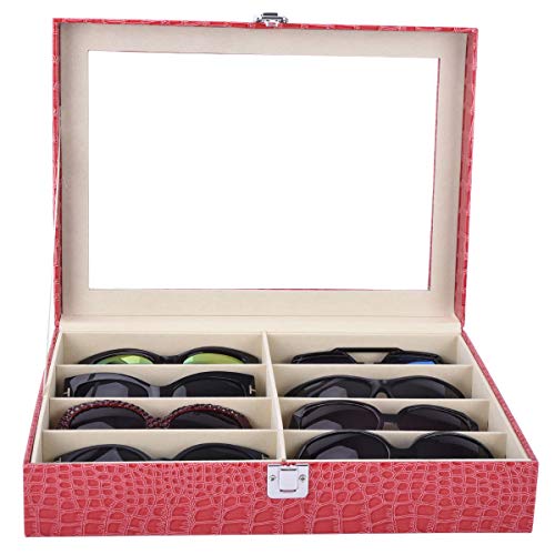 AUTOARK Leather 8 Piece Eyeglasses Storage and Sunglass Glasses Display Case Organizer,Rose,AW-032 - Thumbnail 4