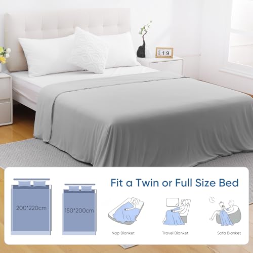Marchpower Refreshing Blanket 200 x 220 cm, Arc-Chill Natural Technology Summer Blanket Double-Sided Cozy and Refreshing Sofa Blanket, Qmax>0.5, Blue
