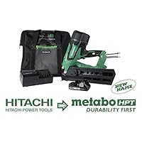 Metabo HPT NR1890DR 18V Cordless Framing Nailer, Brushless Motor, 2" up to 3-1/2" Round Plastic Strip Nails, Compact 3.0 Ah Lithium Ion Battery, Lifetime Tool Warranty