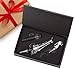 GIOIA Wine Aerator Pourer Set: Premium Decanter Spout with Corkscrew and Vacuum Stopper Pump in Stylish Black Box