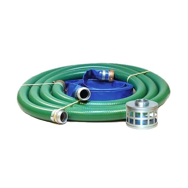 JGB-Enterprises-Eagle-Hose-PVCAluminum-WaterTrash-Pump-Hose-Kit-3-Green-Suction-Hose-Coupled-M-x-F-WS-3-Blue-Discharge-Hose-Coupled-M-x-F-WS-29-Vacuum-Rating-70-PSI-Maximum-Temperature-25-Length-3-ID
