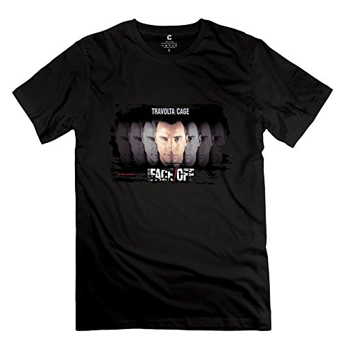 TGRJ Men's Tee - Funny Face Travolta Cage Phantom Black Size L