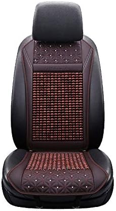 Amazon 1ピースpuレザー 木製ビーズマッサージ車両クッション手作り自然冷却自動シートカバー用夏の車のシートカバー男性 女性 女の子用ユニバーサルフィット 珈琲 1個 シートカバー 車 バイク