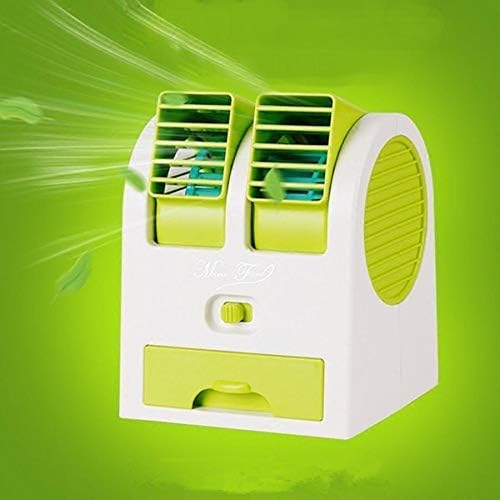 Atman Mini Fan USB and Battery Powered Mini Portable Dual Blower Desk Table Air Cooler Fan Portable Dual Bladeless
