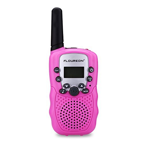 FLOUREON Walkie Talky for Kids Two Pack 22 Channel Two Way Radio 3000M (MAX 5000M Open Field) UHF Long Range Handheld (Pink)