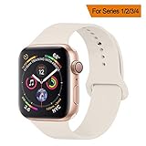 YANCH Compatible with for Apple Watch Band 38mm 40mm, Soft Silicone Sport Band Replacement Wrist Strap Compatible with for iWatch Nike+,Sport,Edition,S/M,Size,Antiquewhite