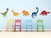 Sunny Decals Dinosaur Wall Decal - Set of 5 Removable Fabric Kids Wall Stickers