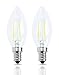 Lamsky E14 European Screw Base LED Filament C35 Shape Bullet Top,2W Daylight 6000k, 20-Watt Incandescent Equivalent, No-Dimmable (2-Pack)