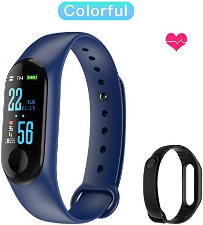 Fitness Band, Skyward Ecommerce Color Screen Activity Tracker with Free Replacement Strap, IP67 Waterproof Smart Watch with Heart Rate/Sleep Monitor, Blood Pressure/Oxygen, Sedentary Reminder, Step, Calorie Counter for Kids, Women and Men, Blue