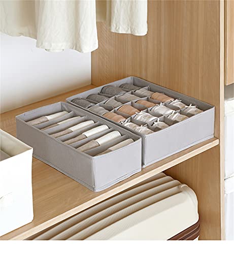 Yidaxing Underwear Organizer, Set of 8 Wardrobe Dividers Folding Storage Box Drawer Organizer for Underwear, Bras, Socks, Handkerchiefs and Ties (Grey)
