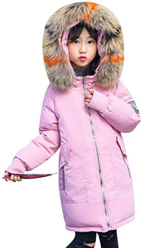 Menschwear Girl's Down Fur Hooded Jacket Winter Warm Outwear Winter Coat