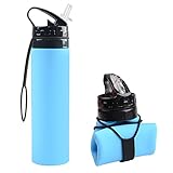 Collapsible Water Bottle, YUANFENG 20oz BPA-Free Leak-Proof Lightweight Silicone Sports Travel Camping Water Bottles