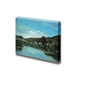 The Marne at Chennevieres by Camille Pissarro - Canvas Print Wall Art Famous Painting Reproduction - 12" x 18"