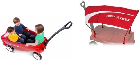 Radio Flyer Triple Play Wagon with Wagon Canopy Bundle