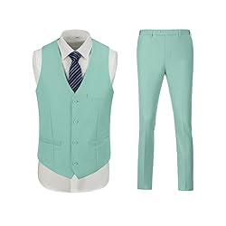Men Suits Slim Fit 3 Piece Mint Green Business