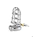 Great Mountain Male Chastity Device Cock Cage metal Chastity Belt Penis Cage Sex Toys with Lock for Man(Silver) (2)
