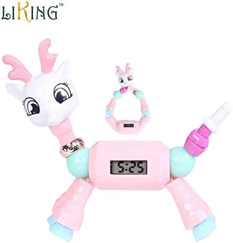 8pcs Animal Bracelets -Magic Bracelets Cute Transformable Collectible Bracelet Children's Pre-Kindergarten Magical Animal Twist Bracelet DIY Toys Set, Birthday for Kids, Girls（Deer