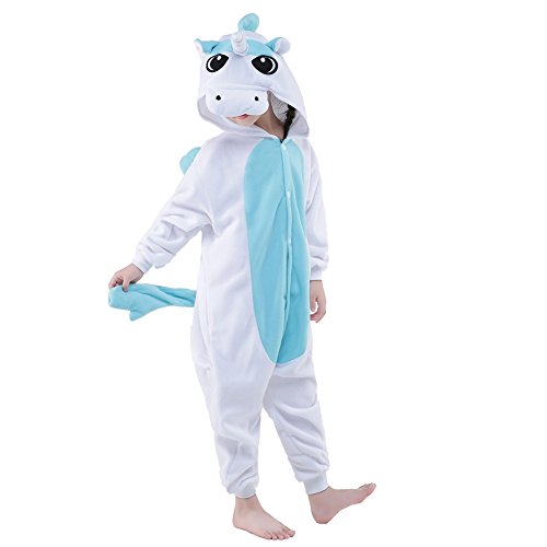 Pinkmerry Unisex Children Blue Unicorn Christmas Pyjamas Onesie Cosplay Costumes