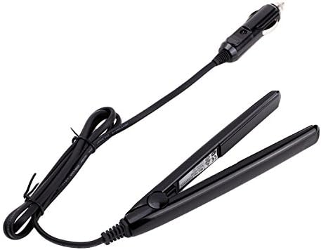 INMISS Portable Plate Car Mini Travel Hair Straightener Flat Iron Plug 12V (black)